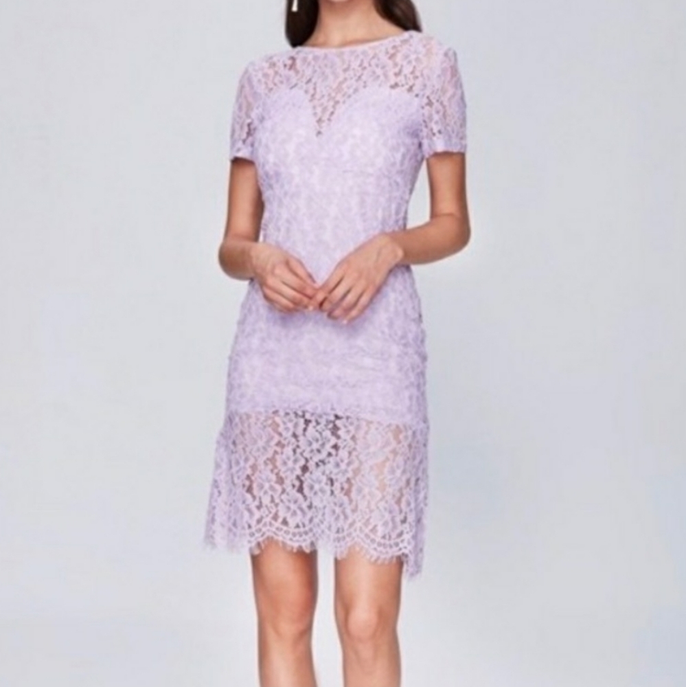 Few Moda lilac fishtail lace bodycon dress NWT